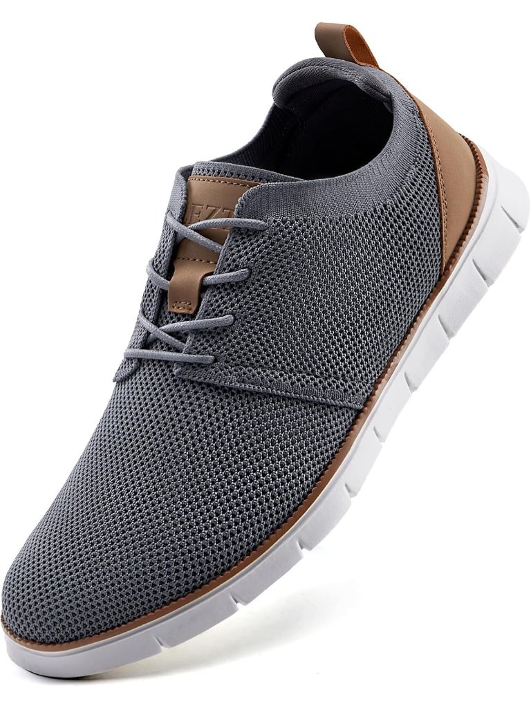 Men's Casual Grey Casual Mesh Breathable Lightweight Comfortable Walking Sneaker